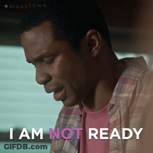 Man In Pink Shirt Saying I Am Not Ready GIF