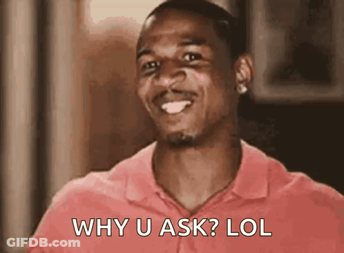 Man In Pink Shirt Saying Why U Ask Lol GIF