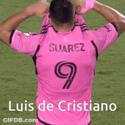 Man In Pink Shirt With Number 9 On Back GIF