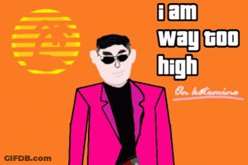 Man In Pink Suit Saying I Am Way Too High GIF