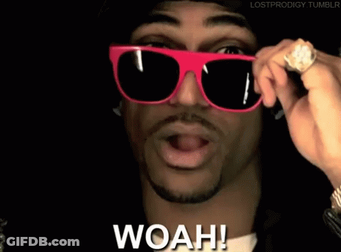 Man In Pink Sunglasses Saying Woah GIF