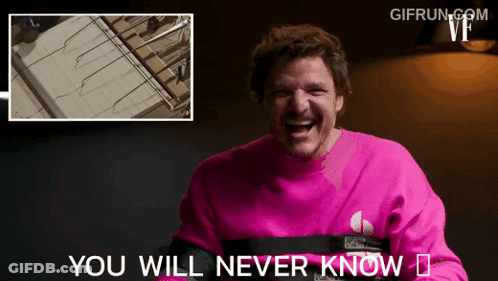 Man In Pink Sweater Laughing You Will Never Know GIF