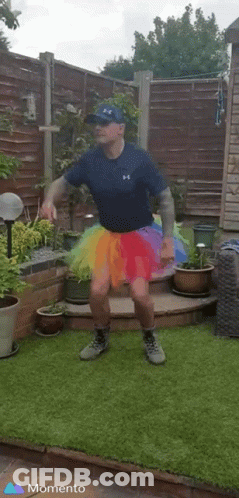 Man In Pink Tutu And White Tights GIF