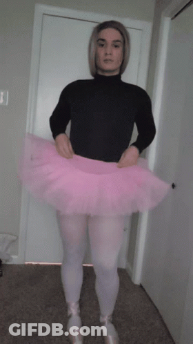 Man In Pink Tutu And White Tights GIF