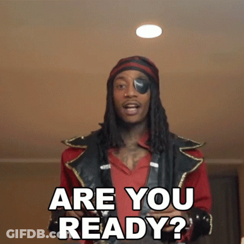 Man In Pirate Costume Asking Are You Ready GIF