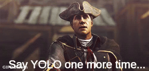 Man In Pirate Hat By Sign Saying Say Yobo One More Time GIF