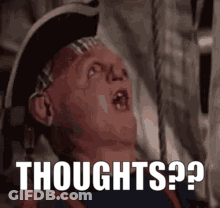 Man In Pirate Hat Making Funny Face Saying Thoughts GIF