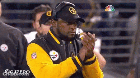 Man In Pittsburgh Steelers Jacket Clapping GIF