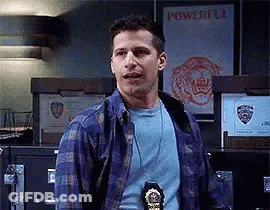 Man In Plaid Shirt And Badge GIF