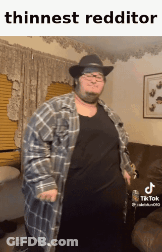 Man In Plaid Shirt And Cowboy Hat Thinnest Redditor GIF