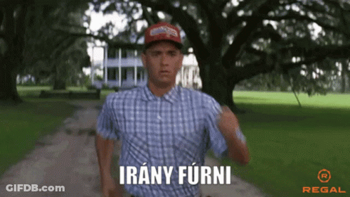 Man In Plaid Shirt And Red Hat Running Irany Furni GIF