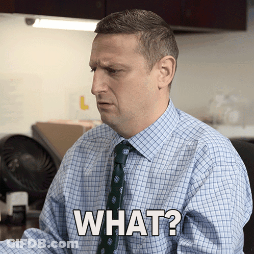Man In Plaid Shirt And Tie Asking What GIF