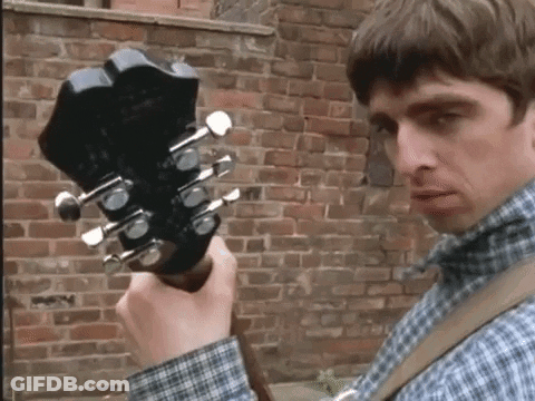 Man In Plaid Shirt Holding Guitar GIF