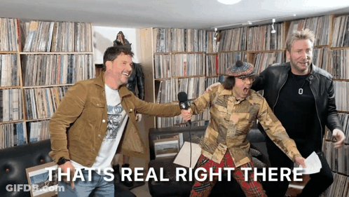 Man In Plaid Shirt Holding Mic Saying That's Real Right There GIF