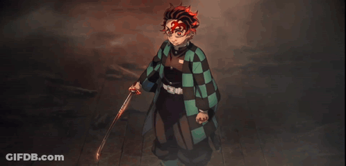 Man In Plaid Shirt Holding Sword GIF