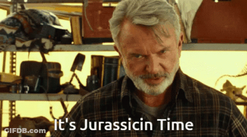 Man In Plaid Shirt It's Jurassicin Time GIF