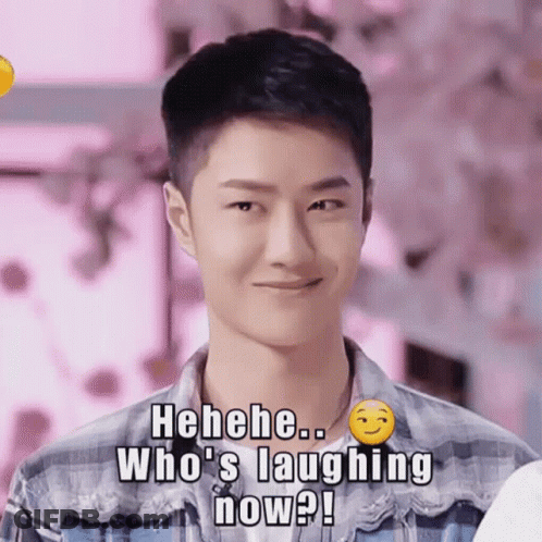 Man In Plaid Shirt Laughing Who's Laughing Now GIF
