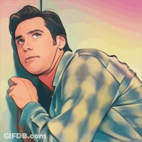 Man In Plaid Shirt Leaning Against Wall GIF