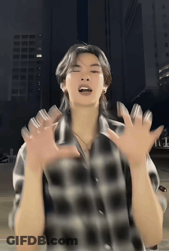 Man In Plaid Shirt Making Face With Hands Outstretched GIF