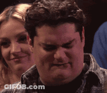 Man In Plaid Shirt Making Funny Face GIF