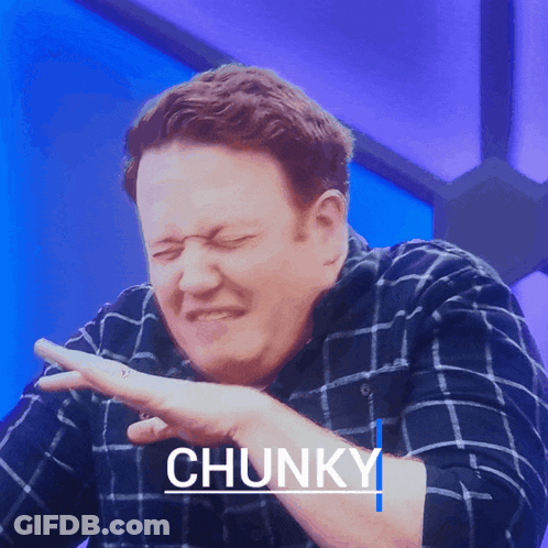 Man In Plaid Shirt Making Funny Face Saying Chunky GIF