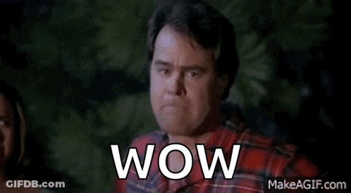 Man In Plaid Shirt Making Surprised Face With Wow GIF