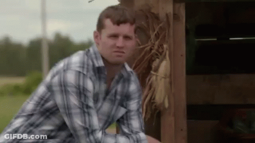 Man In Plaid Shirt Next To Fence GIF
