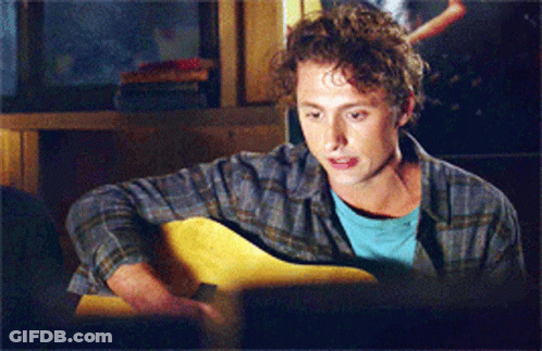 Man In Plaid Shirt Playing Guitar GIF