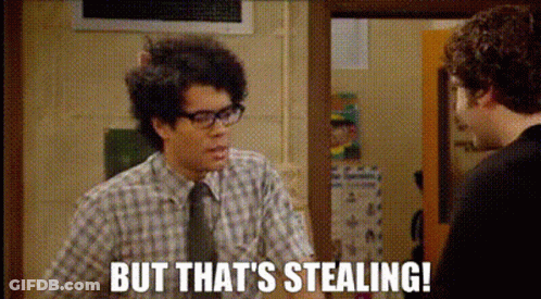 Man In Plaid Shirt Saying But That's Stealing GIF