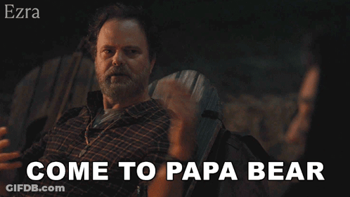 Man In Plaid Shirt Saying Come To Papa Bear GIF