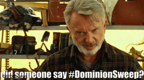 Man In Plaid Shirt Saying Did Someone Say #Dominionsweep GIF