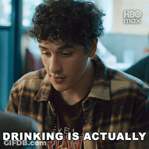 Man In Plaid Shirt Saying Drinking GIF
