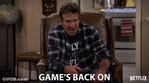 Man In Plaid Shirt Saying Game's Back On GIF