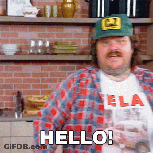 Man In Plaid Shirt Saying Hello GIF