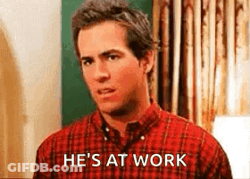 Man In Plaid Shirt Saying Hes At Work GIF