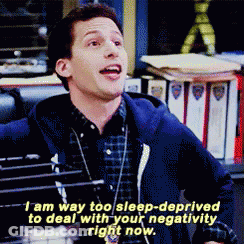 Man In Plaid Shirt Saying I Am Way Too Sleep Deprived To Deal With Your Negativity Right Now GIF