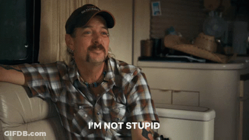 Man In Plaid Shirt Saying I'm Not Stupid GIF
