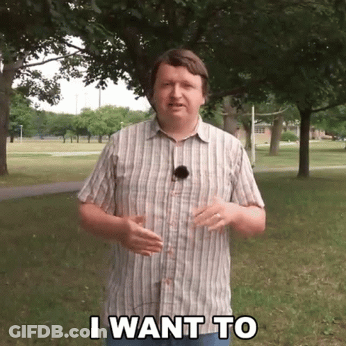 Man In Plaid Shirt Saying I Want To In Park GIF