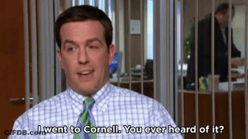 Man In Plaid Shirt Saying I Went To Cornell GIF