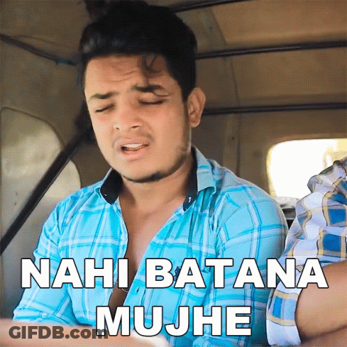 Man In Plaid Shirt Saying Nahi Batana Mujhe GIF