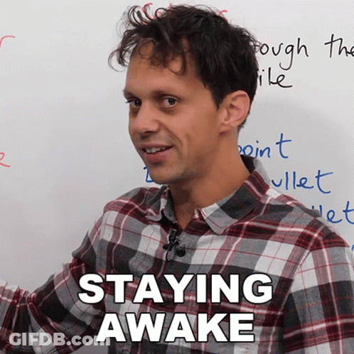 Man In Plaid Shirt Saying Staying Awake GIF