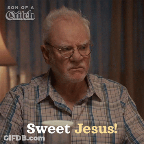 Man In Plaid Shirt Saying Sweet Jesus GIF