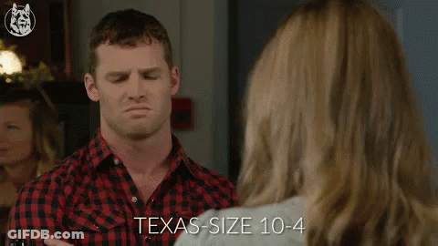 Man In Plaid Shirt Saying Texas Size 10-4 GIF