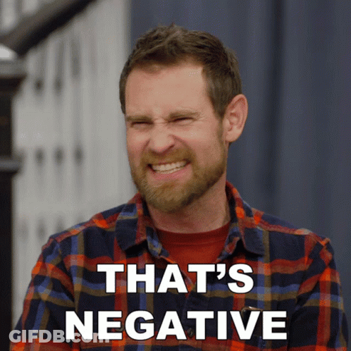 Man In Plaid Shirt Saying That's Negative GIF