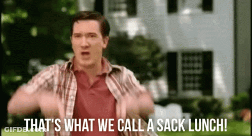 Man In Plaid Shirt Saying That's What We Call A Sack Lunch GIF