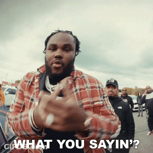 Man In Plaid Shirt Saying What You Sayin GIF