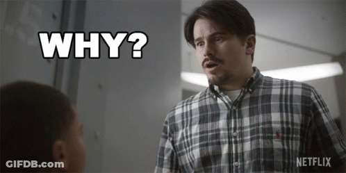 Man In Plaid Shirt Saying Why To Child GIF