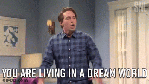 Man In Plaid Shirt Saying You Are Living In A Dream World GIF