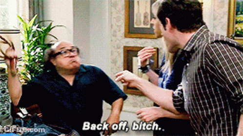 Man In Plaid Shirt Says Back Off Bitch GIF