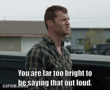Man In Plaid Shirt Says Far Too Bright GIF